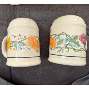 Vintage Large Salt and Pepper Shakers with Flowers